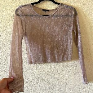 (Mesh Sheer) Long sleeve top .